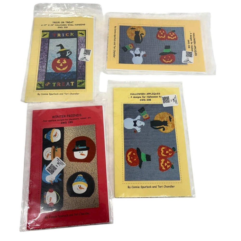 Sew Wonderful Dreams Applique Patterns Lot Halloween Winter Connie Spurlock 4pc